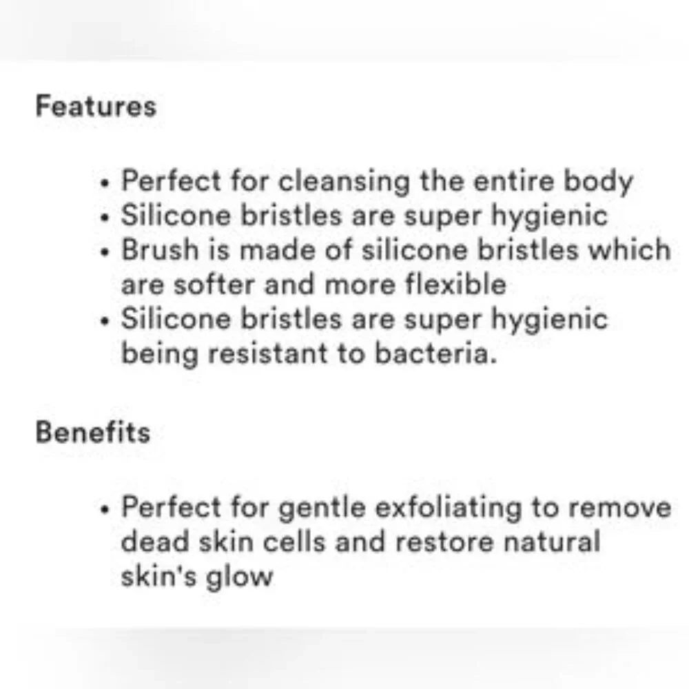 🦋2/$30! Earth Therapeutics Silicone & Bamboo Soft Body Brush with Handle NWT